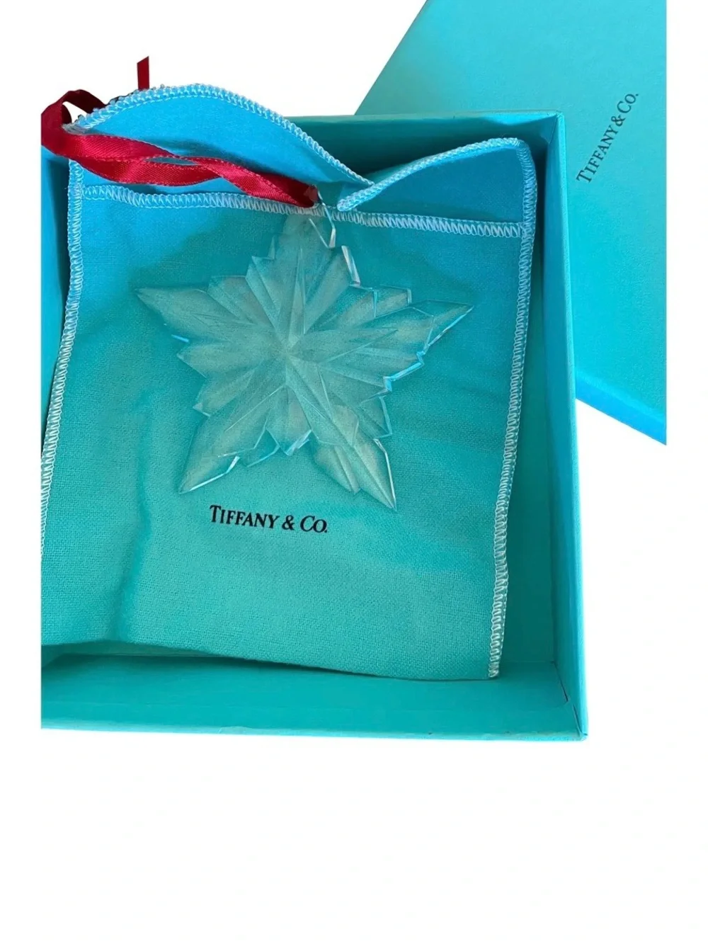 2001 Tiffany & Co. 10 Point Crystal Star Ornament Rare Retired Holiday Decor 4”